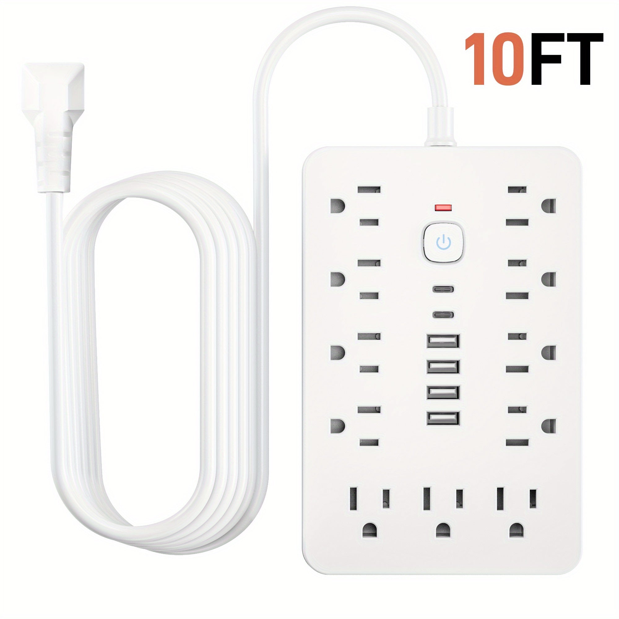 17-in-1 Surge Protector Power Strip with 11AC Outlets, 4USB & 2 Type-C Ports