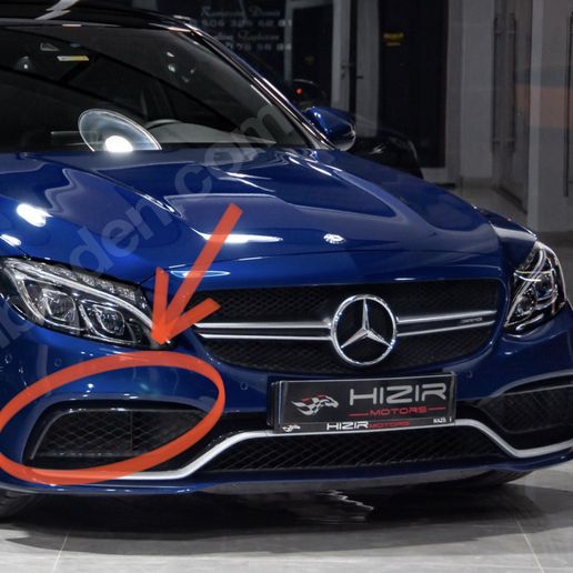Mercedes W205 C63 Uyumlu Bumper Sis Farı Çerçevesi