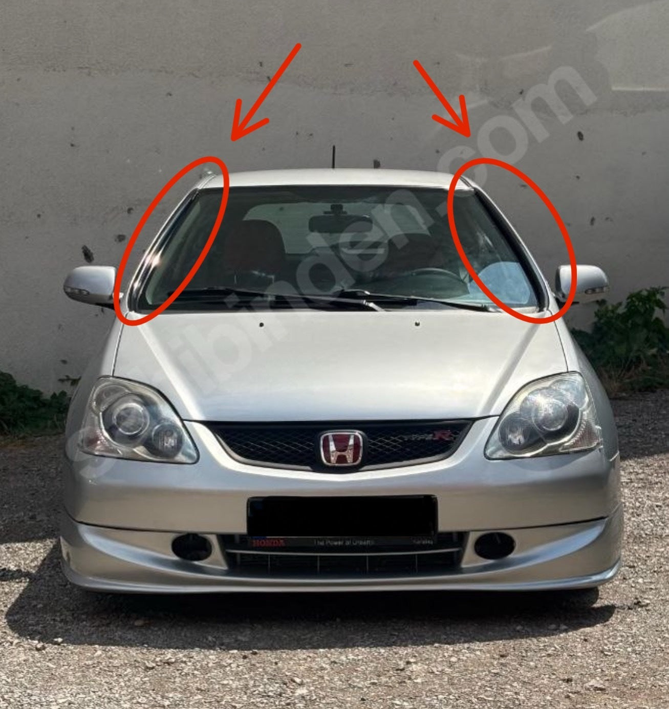 Civic Sport Ep2 Uyumlu Ön Cam Kenar Çıtası (Sol)