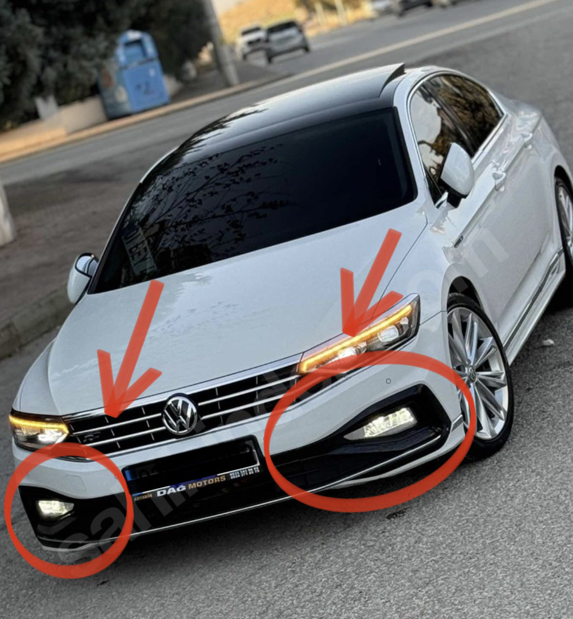 Volkswagen Passat B8.5 R Line Uyumlu Ön Tampon Sis Farı Çerçevesi