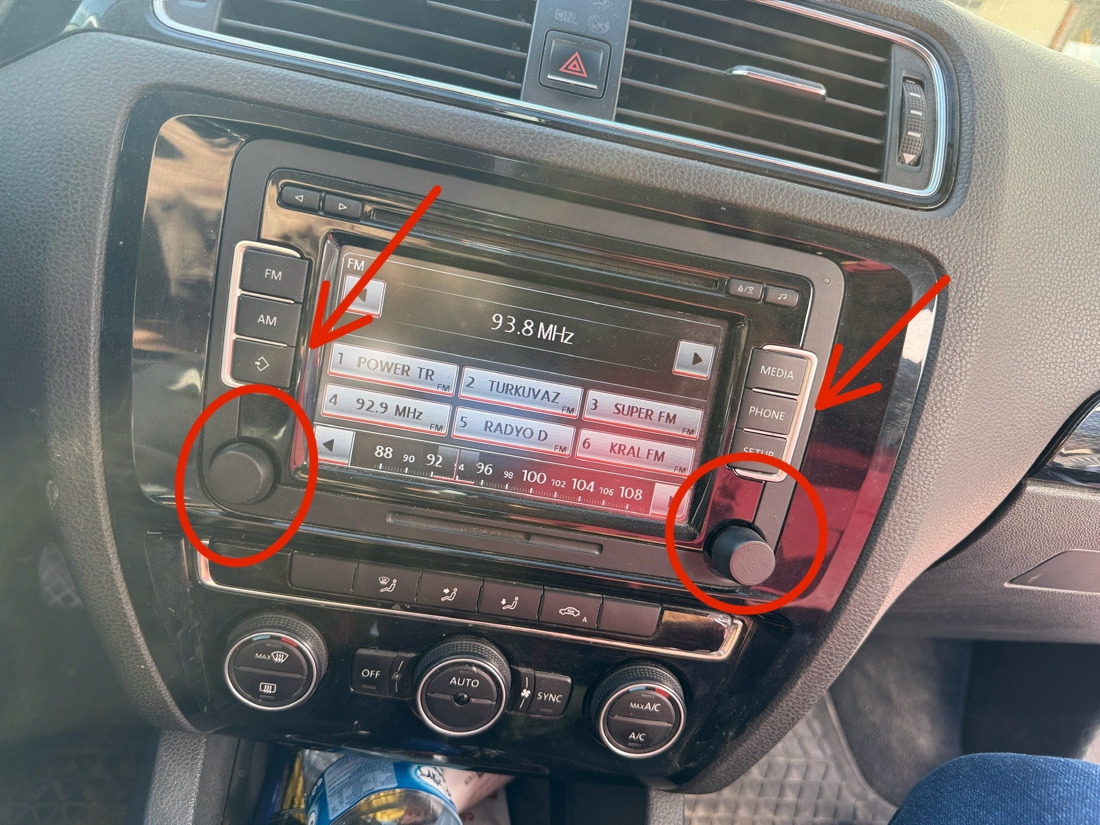 Volkswagen Polo Golf Jetta Caddy Multimedya Uyumlu Düğmesi