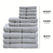 10pcs Bath Towel Set, 4pcs Bath Towels&2pcs Hand Towels&4pcs Washcloths, Solid Color, Cotton Towel, Absorbent, Quick-drying, Soft And Comfortable, Bathroom Supplies, Towels for Bathroom, Shower...