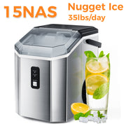 Nugget Countertop Ice Maker With Soft Chewable Ice, 35 Lbs/24 H, 26 Lbs/24 H, Pebble Portable Ice Machine, Stainless Steel Silver
