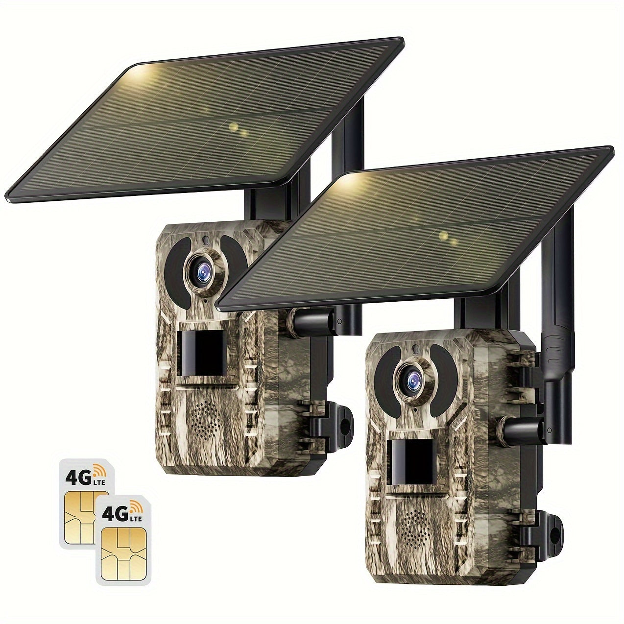 4G LTE Cellular Trail Camera With 4K Live View, 3rd Gen Cellular Trail Cameras With Live View, Solar Game Cameras, Mobile Application Access&Playback, Motion Activated&0.2s Trigger Time, Night...
