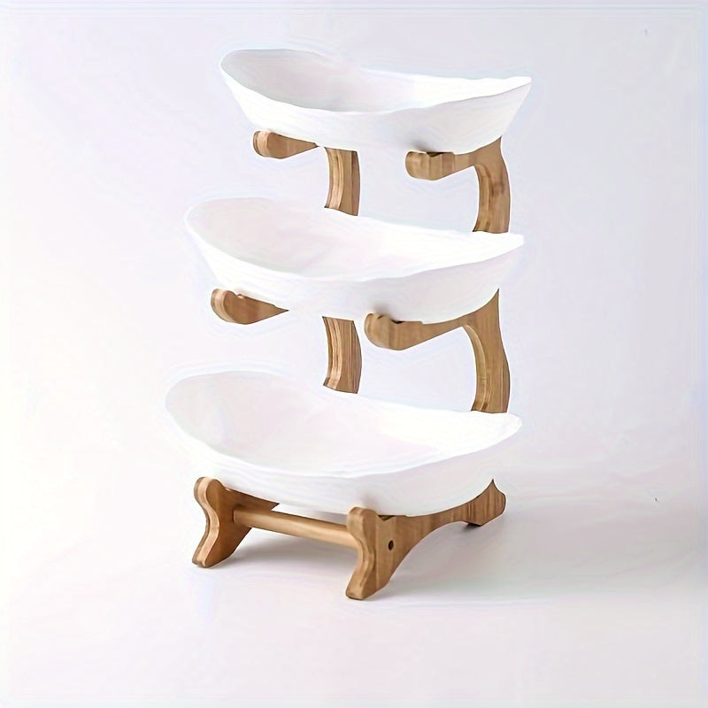 2-Tier or 3-Tier Heavy-Duty Plastic Fruit Stand with Curved Shelves