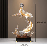 Elegant Ceramic Koi Fish Statue with Crystal Ball - Versatile Indoor Decor for Bedroom, Office, Shelf & TV Cabinet - Ideal Gift for Christmas, Thanksgiving, Valentine'S Day, Graduation, Koi Fish Decor