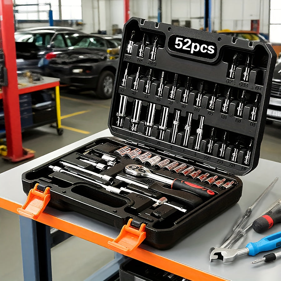 899/45/52pcs Professional Tool Set, Multi-functional Toolbox, Portable Design, For Home And Car Repair, A Tool Set For Enthusiasts And Professionals, A Gift For Friends, Local Shipping