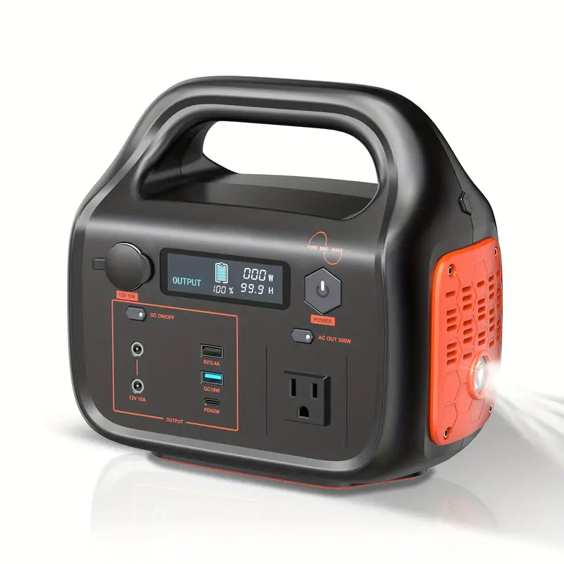 1024Wh Solar Power Station 1024Wh 1000W Portable Power Station | Solar Generator (Excluding Solar Panels) with AC Outlet, 2 DC Ports, 3 USB Ports | Backup Battery for Outdoor Camping, Emergency, Tr...