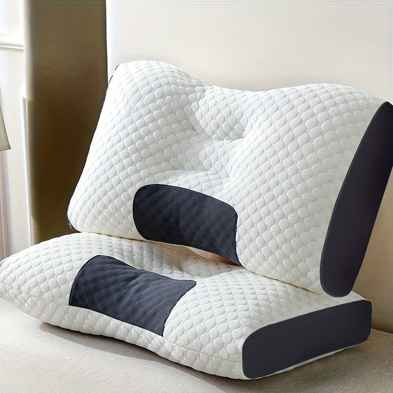 2 Neck Massage Pillows 2 Soft Woven Neck Massage Couple Pillows - Buy 1 Get 1 Free, Adjustable Ergonomic Orthotic Profile Support, High Quality Pillow Core, Detachable Pillowcase For Sleeping Comfort