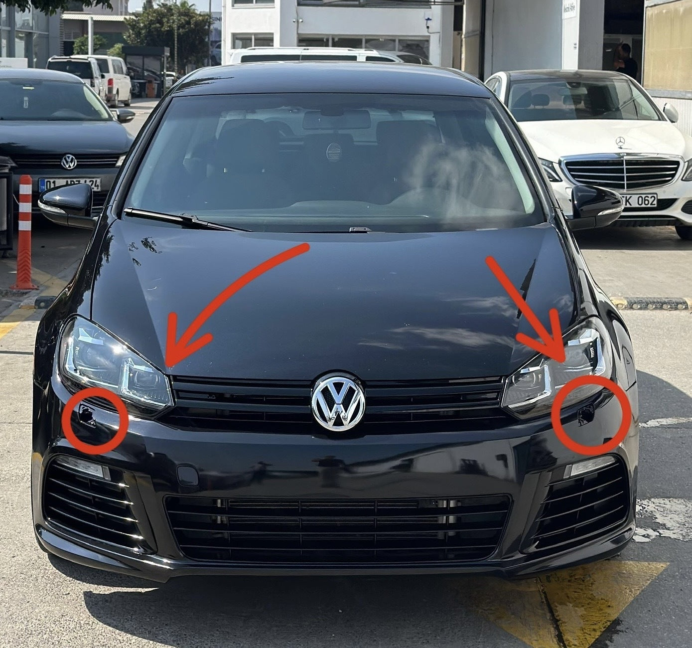 Volkswagen Golf 6.5 R Uyumlu Tampon Far Yıkama Kapağı