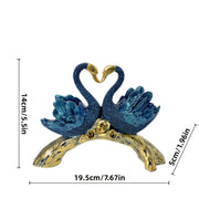 Elegant Golden Swan Couple Figurine - Beaded Resin Decor, Ideal for Wedding & Engagement Gifts, Perfect for Living Room, Coffee Table, Bookshelf Accent, Romantic Home Decoration, Wedding Gifts