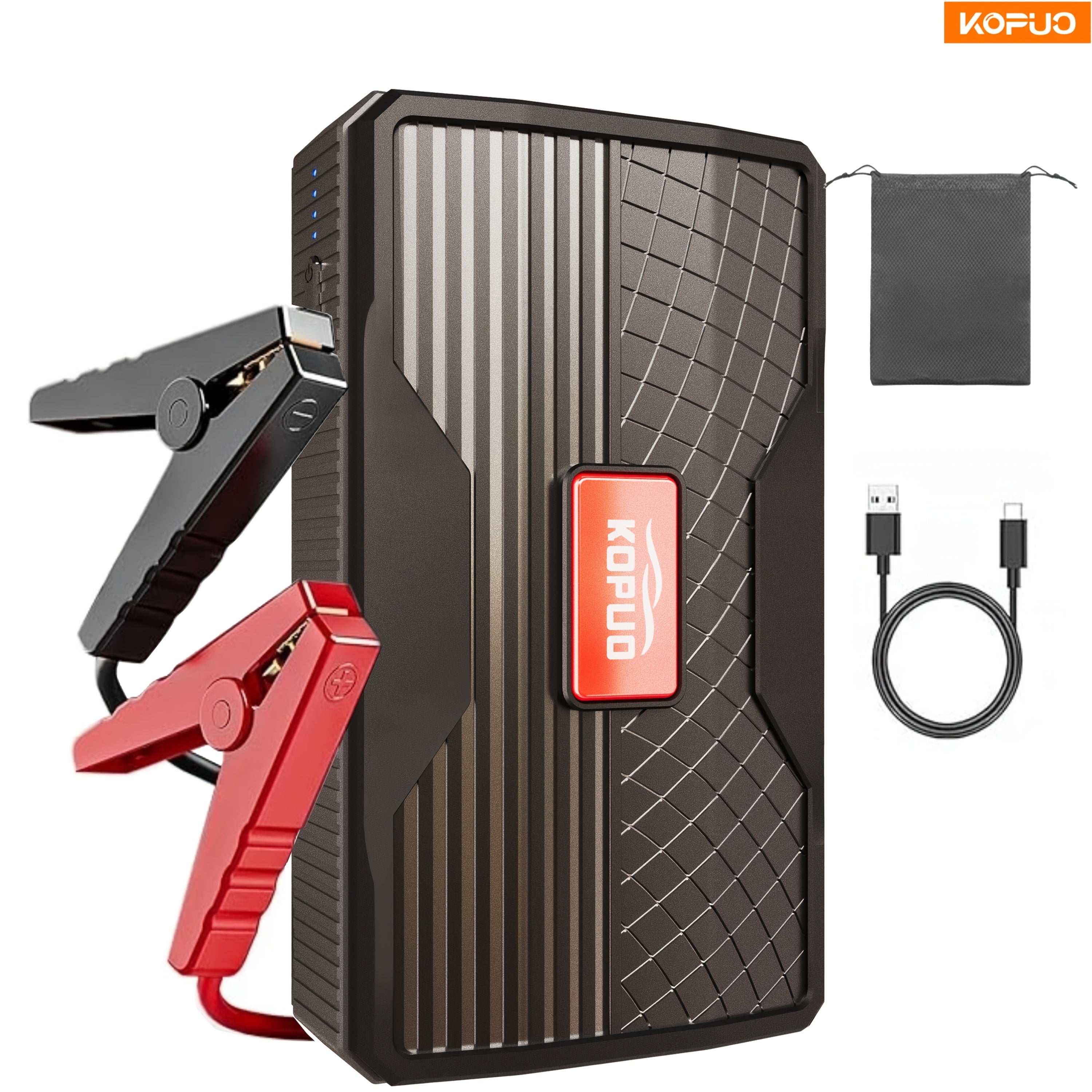 Portable Car Jump Starter Emergency Power Bank - 12V Battery Booster Charger - with Flashlight - for Cars, Motorcycles, SUVs - Safely Jump-Start A Dead Battery In Seconds, Cargador De Bateria De Carro