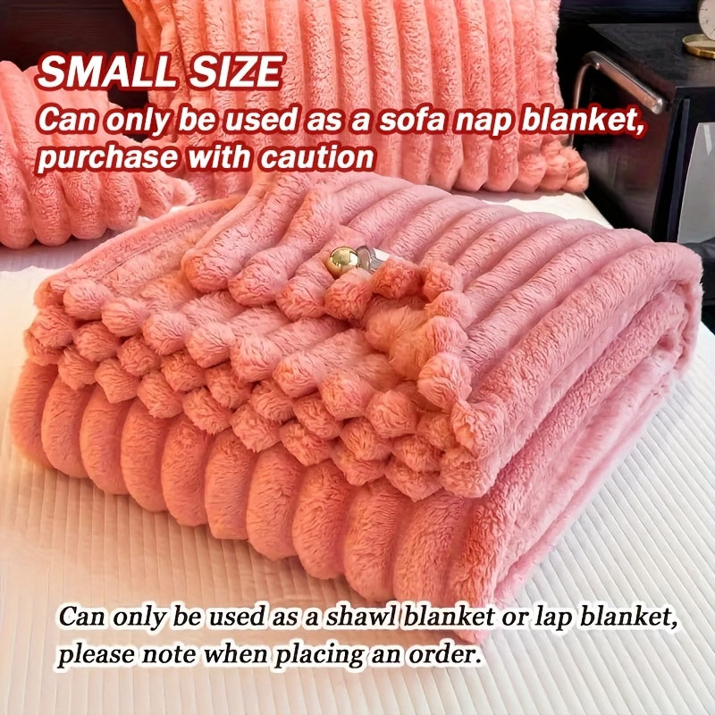 1pc Blanket Soft And Comfortable Faux Rabbit Hair Reversible Blanket Thermal Fleece Blanket Nap Blanket Air Conditioning Blanket Office Outdoor Camping Gift Blanket Perfect For All Seasons