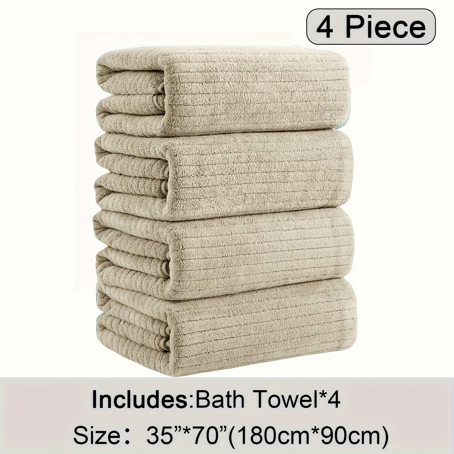 4 Pack Oversized Bath Towels Set, 35\"x70\" Extra Large Towel Microfiber Absorbent XL Bath Sheet Super Soft Bathroom Towels Set Quick Plus Size Shower Towels for Family Hotel
