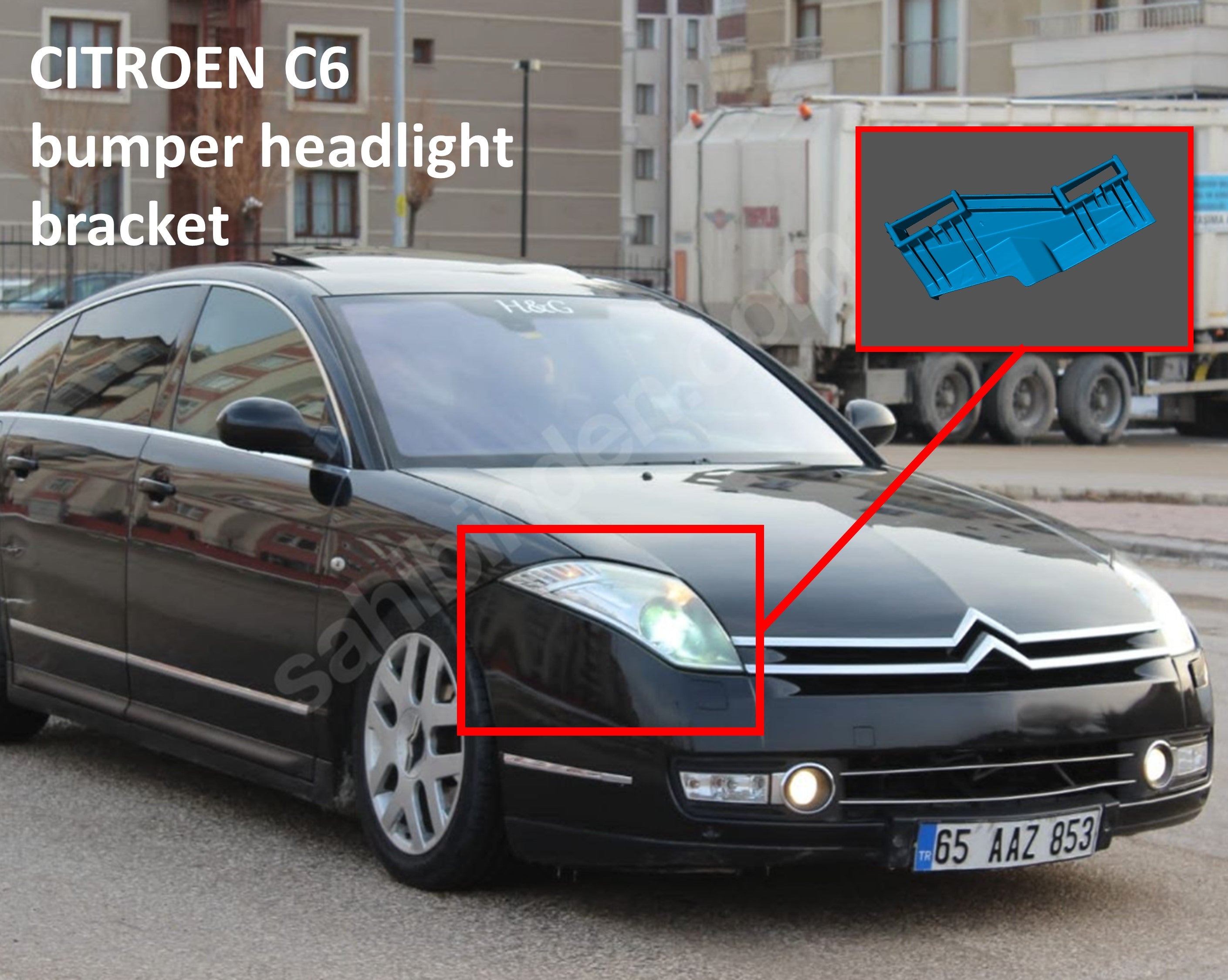 Citroen C6 MK1 Uyumlu Tampon Far Braketi