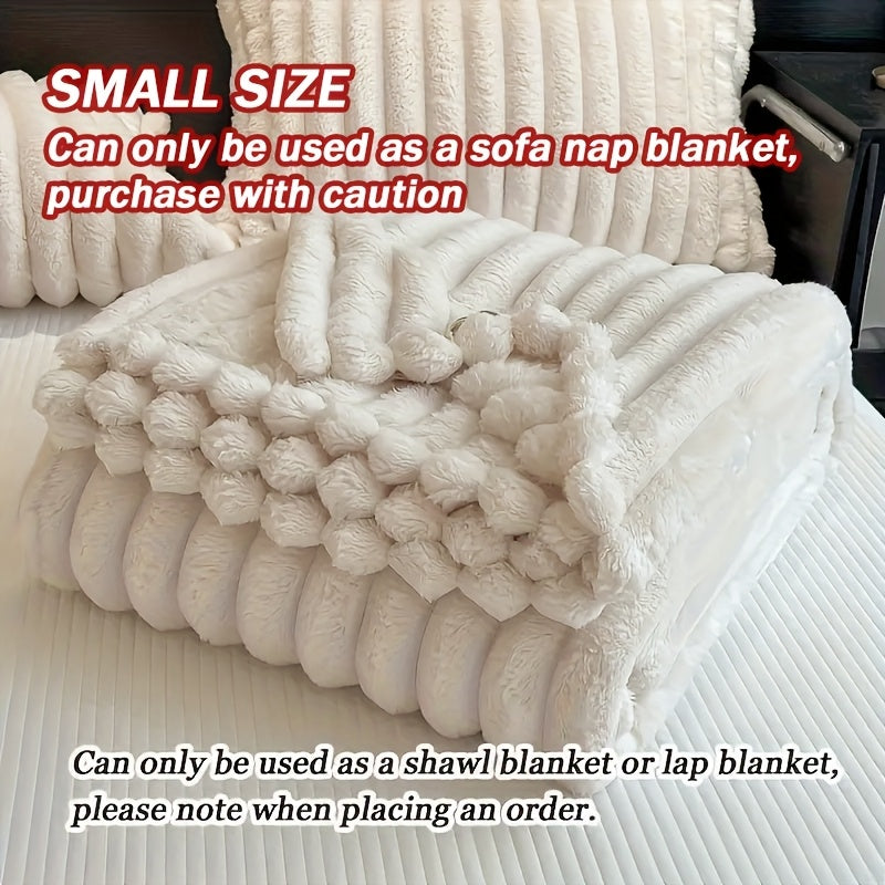 1pc Blanket Soft And Comfortable Faux Rabbit Hair Reversible Blanket Thermal Fleece Blanket Nap Blanket Air Conditioning Blanket Office Outdoor Camping Gift Blanket Perfect For All Seasons