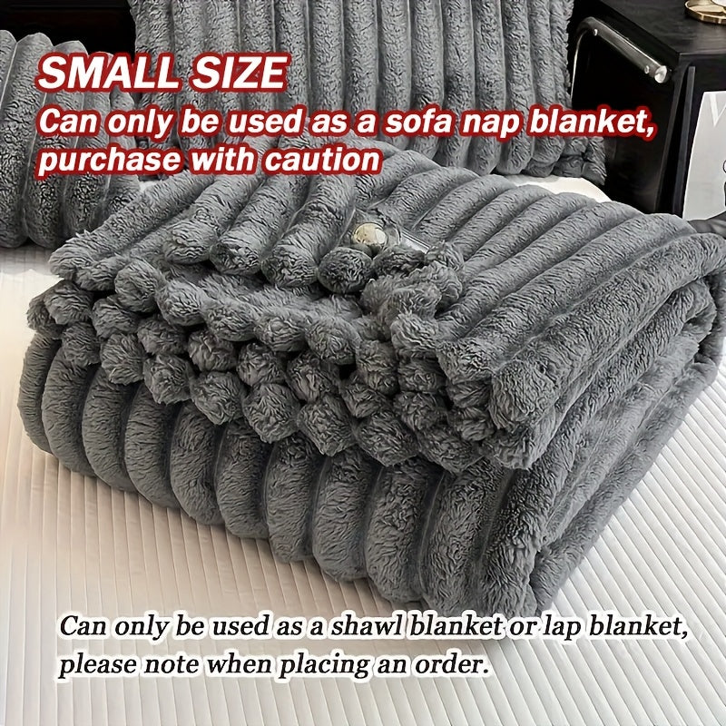 1pc Blanket Soft And Comfortable Faux Rabbit Hair Reversible Blanket Thermal Fleece Blanket Nap Blanket Air Conditioning Blanket Office Outdoor Camping Gift Blanket Perfect For All Seasons