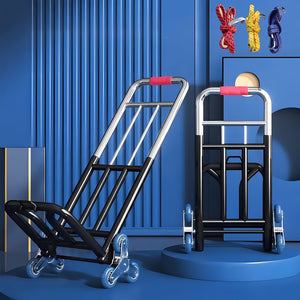 1pc Heavy Duty Folding Hand Truck with Adjustable Buckle Gear, Stair Climbing Wheels, and Portable Lift Hand Truck for Transporting and Shopping, Foldable Hand Truck