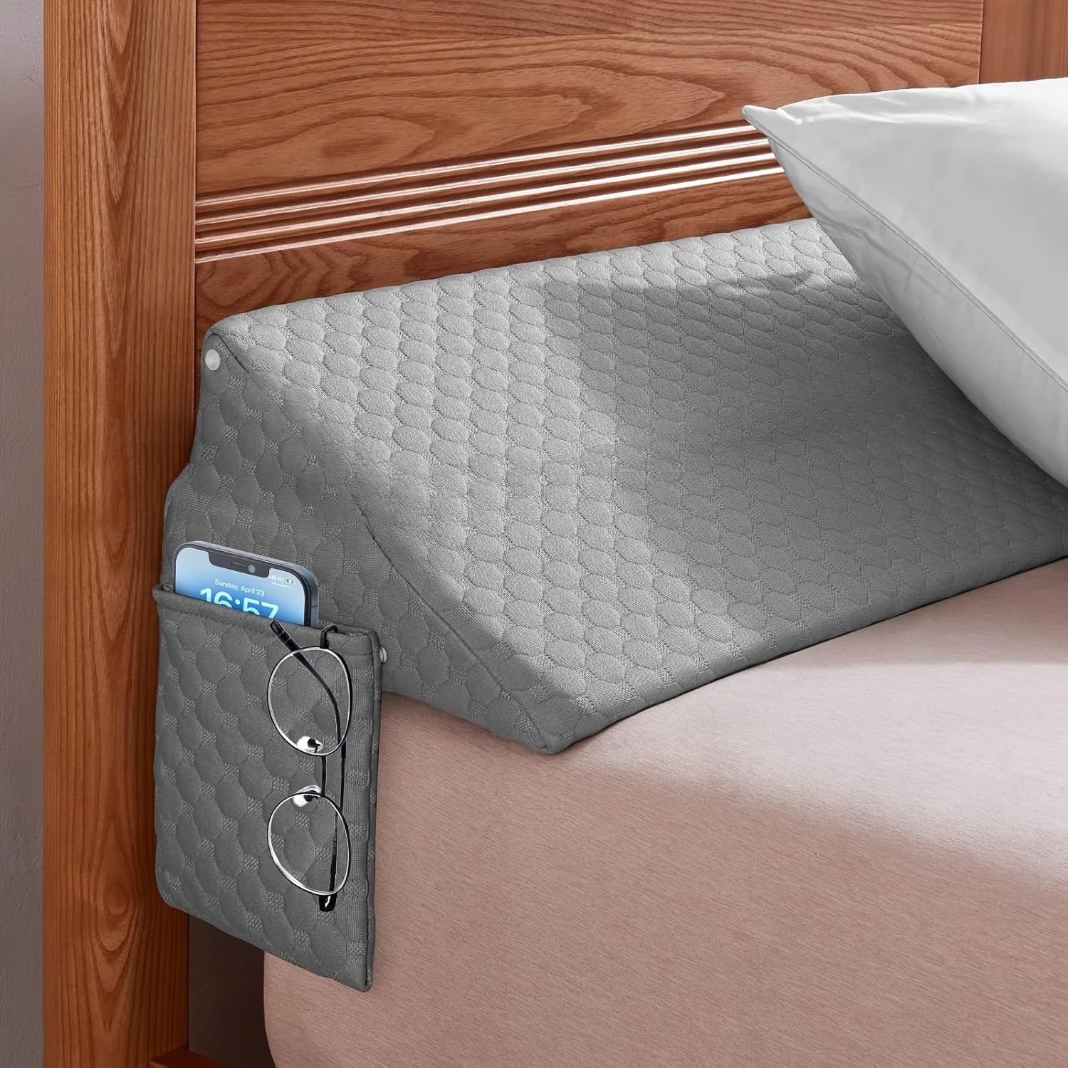 [Wedge Pillow, Gap Filler] Bed Wedge Pillow - Gap Filler for Headboard or Wall, Backrest Sleeping Pillow