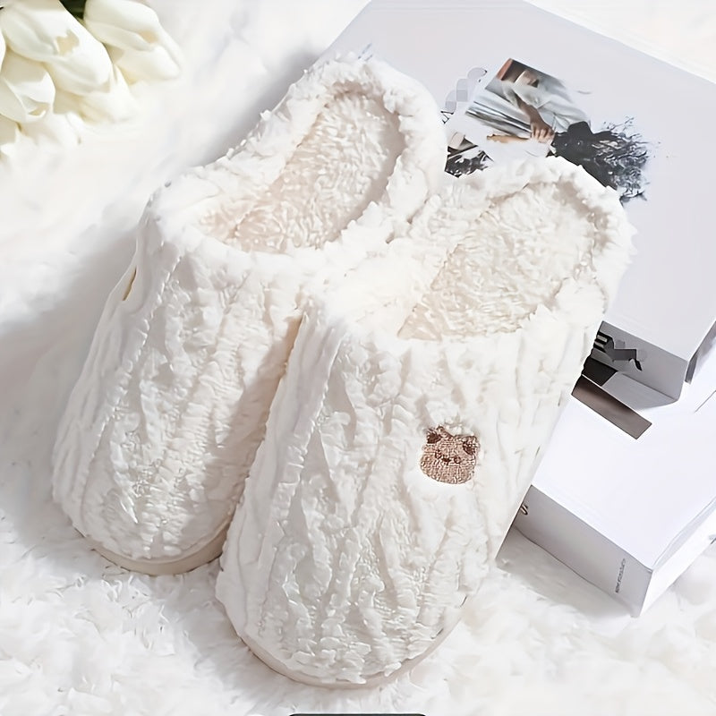 Slippers For Winter Indoor Home Use, Anti Slip And Warm For Couples, Bags And Soft Soled Winter Woolen Slippers