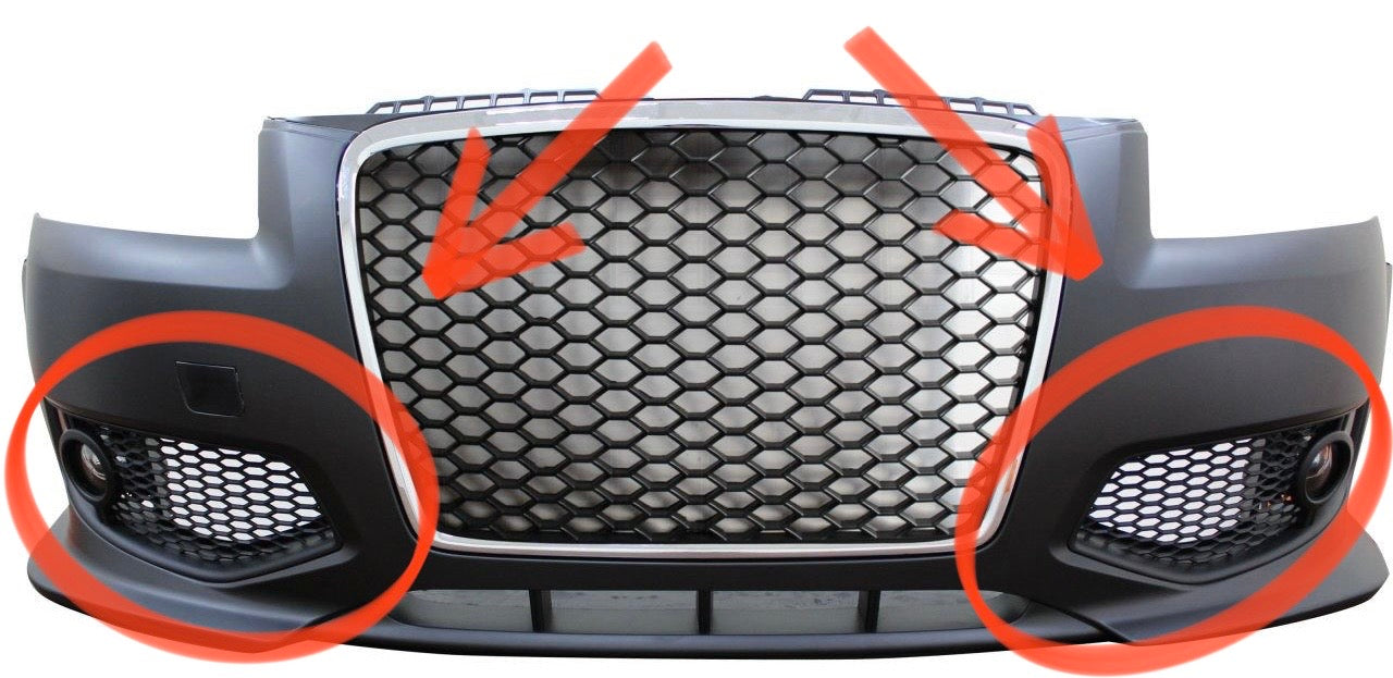 Audi A3 RS3 Uyumlu Tampon Sis Farı Çerçevesi