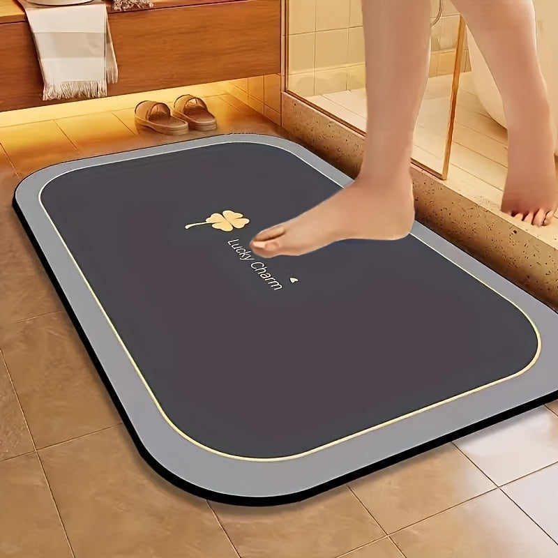 1pc Quick Dry Bathroom Mat, Pet Feeding Mat, Super Absorbent Diatomite Bath Mat, Non-slip And Water-absorbing Floor Mat, Soft And Comfortable Bathroom Mat, Suitable For Bathroom, Shower, Laundry...