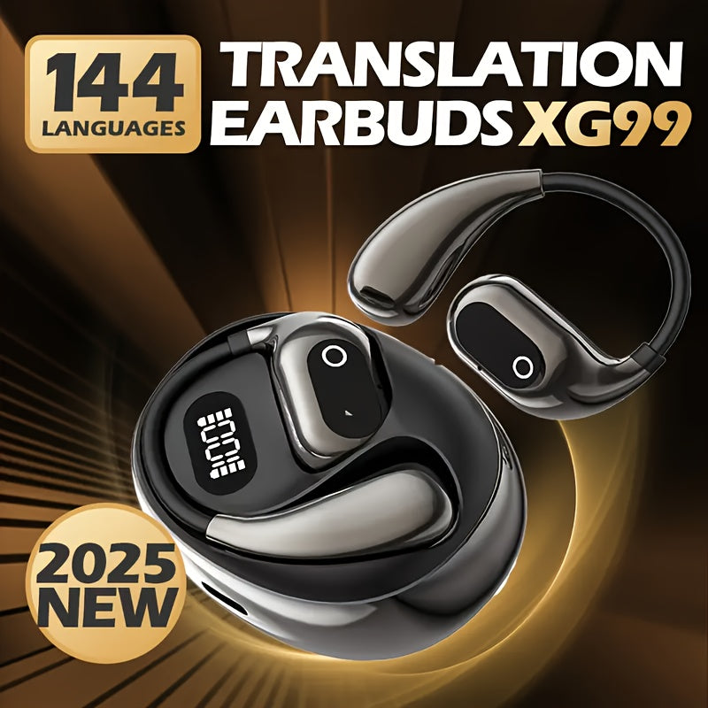 2025 AI Real-Time Translation Earbuds with 99 Language, Noise Cancelling & Charging Case, Smart Translator for Smartphones (/) - Compatible with 144+ Languages, -C Charging, Ideal for Travel, Busin...