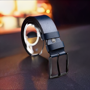 %1Oo Genuine Buffalo Leather Navy Blue Men'S Jeans Belt - Men'S Gift Belt