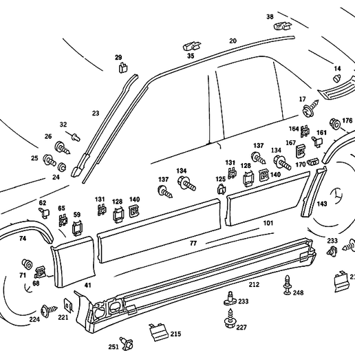 Mercedes W201 Uyumlu Arka Sol Kapak