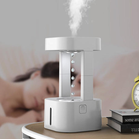 Creative Anti-gravity Water Drop Humidifier Air Conditioning Mist Spray Household Quiet Bedroom Office With 580ML Water Tank - Swordslife