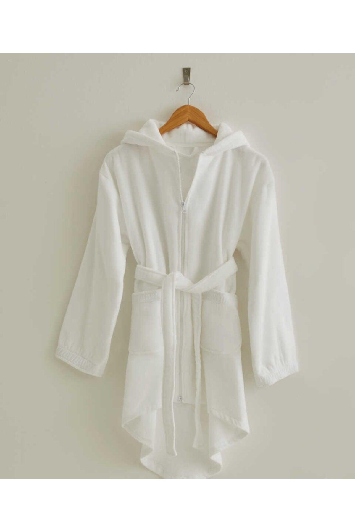 Zippered Short Bathrobe Sm White - Swordslife