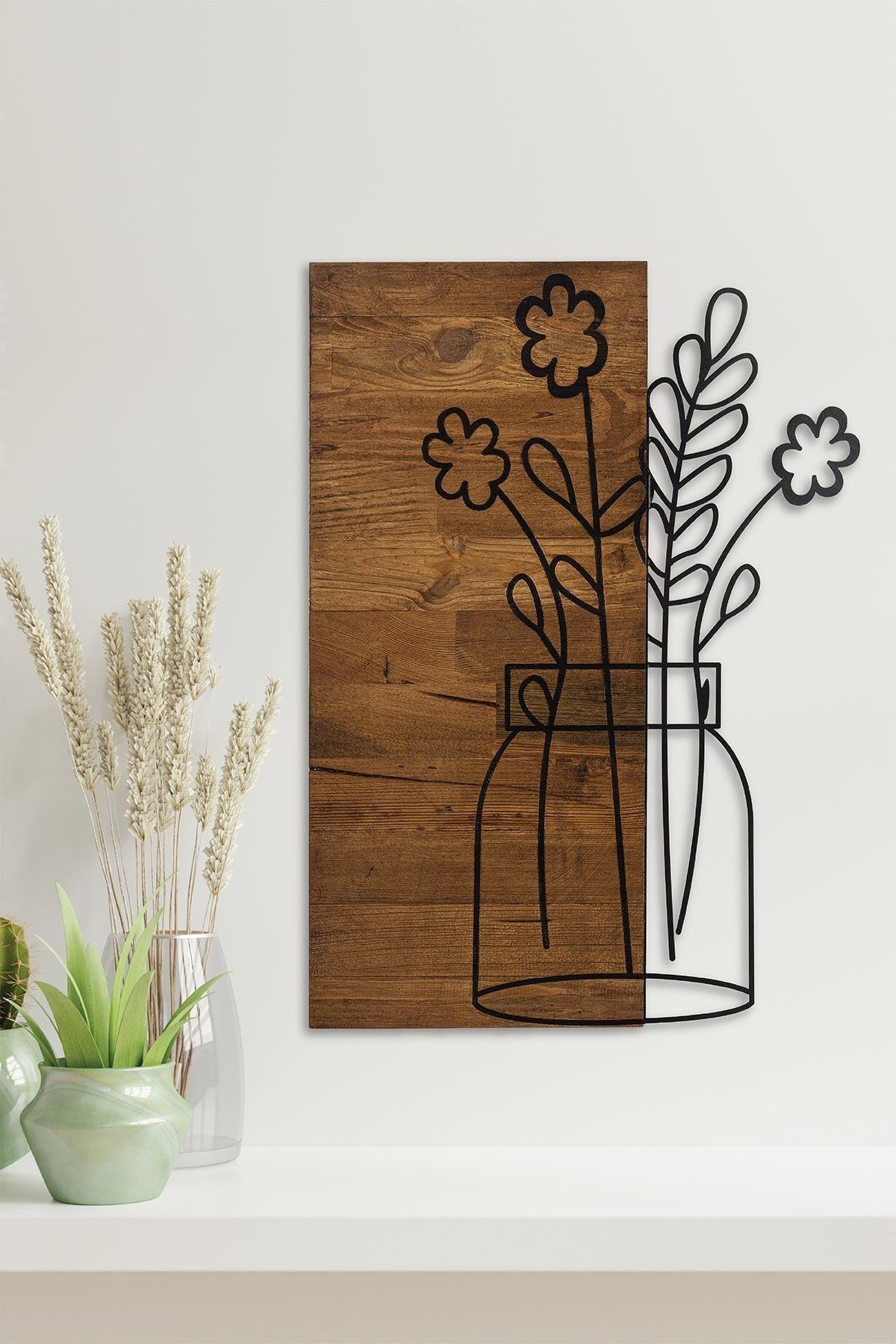 Doreart Flower Wood & Metal Wall Painting, Home Office Wall Board - Swordslife