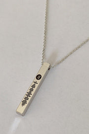 Unisex Spotify Coded Silver Color Bijouterie Stick Bar Necklace Chain - Swordslife