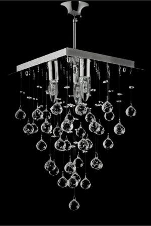 Yağmur 3-Piece Square Simple Living Room, Kitchen, Bedroom Model Stainless Chandelier