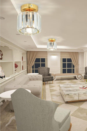Plafonier Ceiling Gold Y-10 Crystal Stone Chandelier