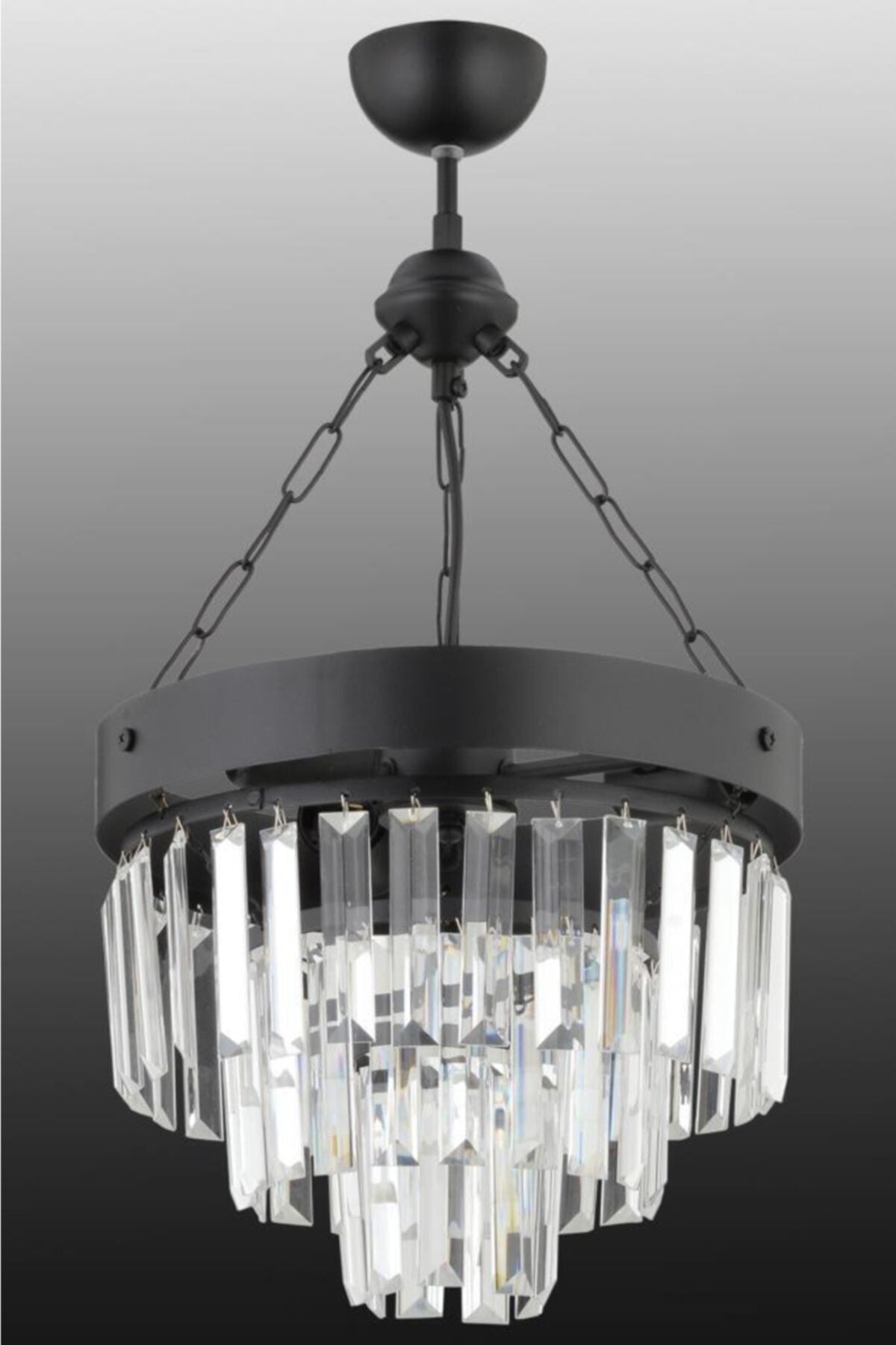 Linda 30' Black Luxury Crystal Stone Chandelier