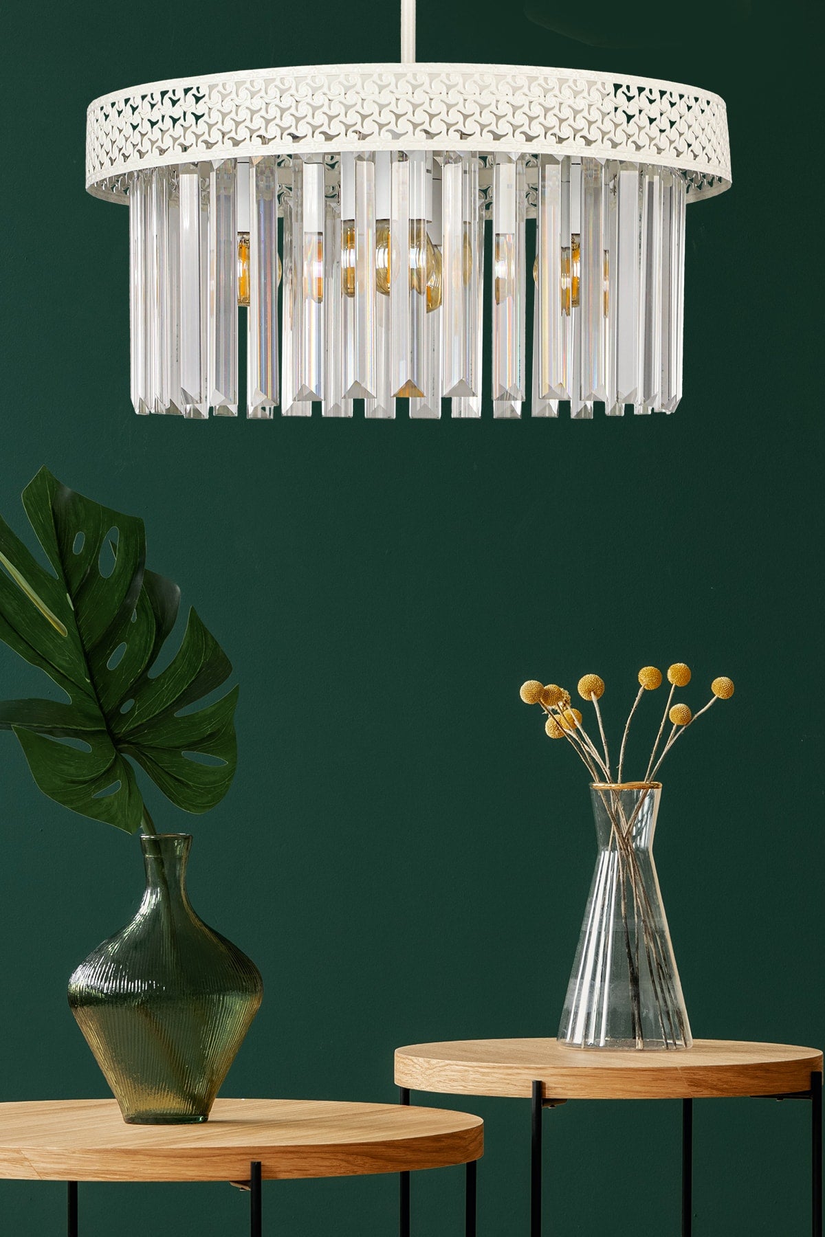 Sitrus 4Th White Lux Crystal Stone Chandelier