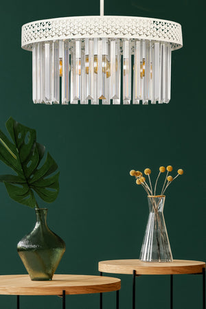 Sitrus 4Th White Lux Crystal Stone Chandelier