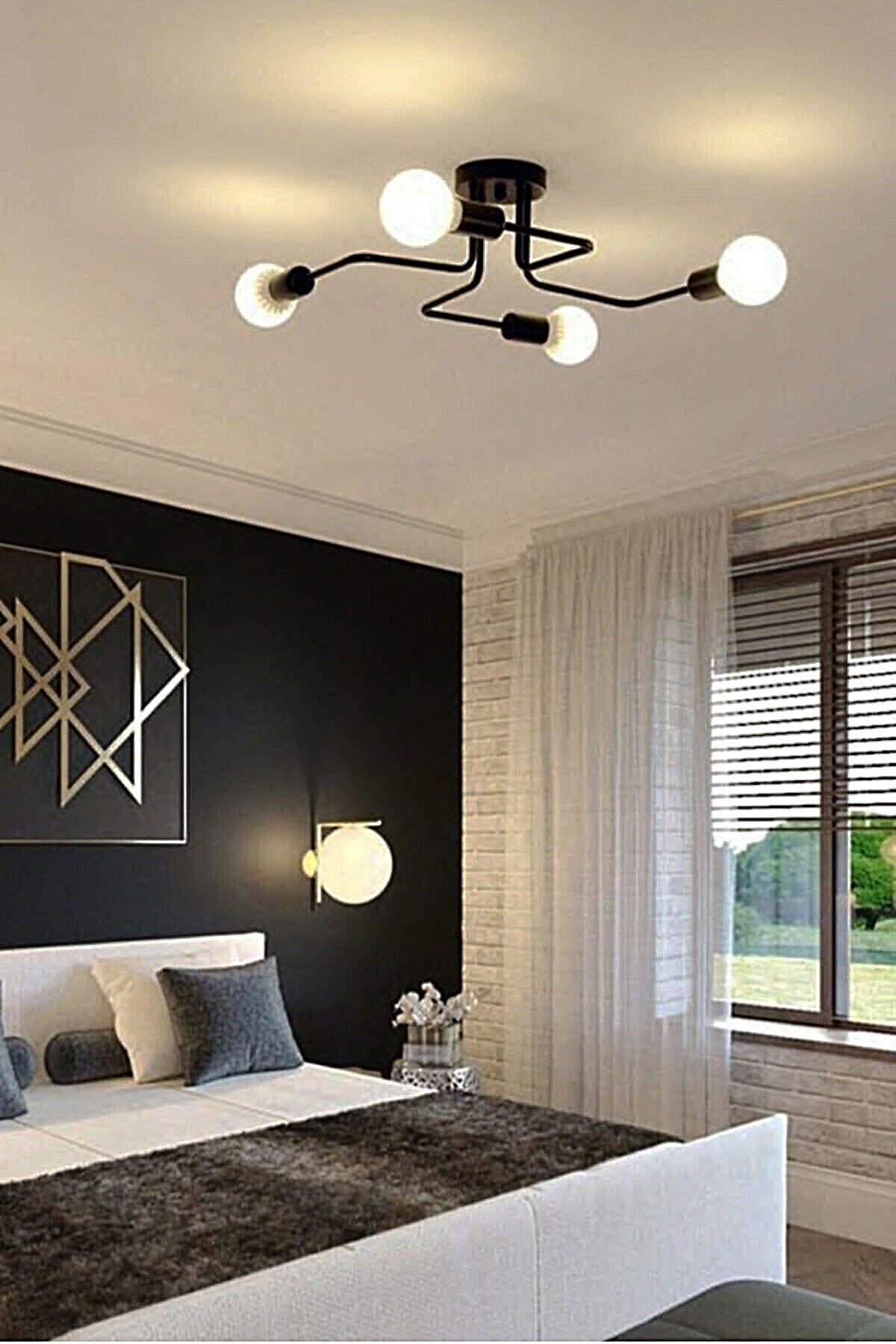 Octopus 4-Piece Black Chandelier