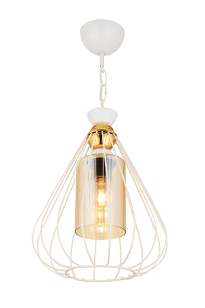 Single Tulip White Modern Downward Facing Chandelier