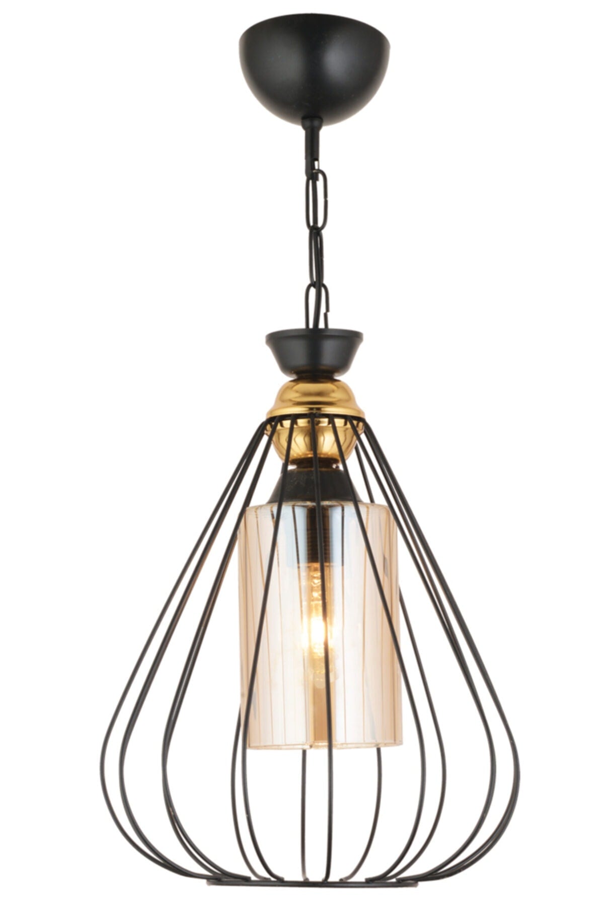 Single Tulip Black Modern Downward Facing Chandelier