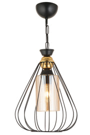 Single Tulip Black Modern Downward Facing Chandelier