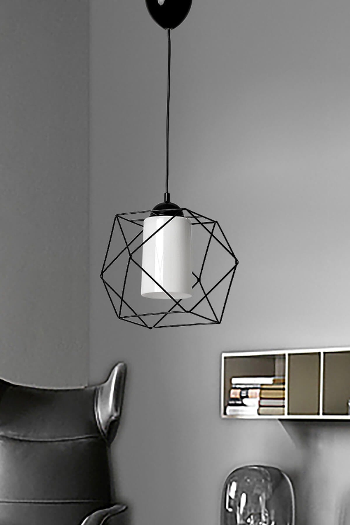 Black Fer Single Pendant Lamp Decorative Chandelier Living Room, Kitchen, Entrance And Hallway