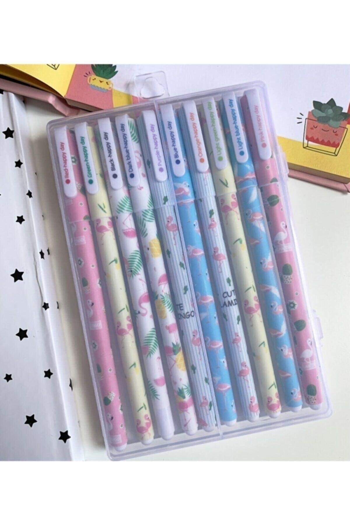 Set of 10 Gel Unicorn-flamingo Pens