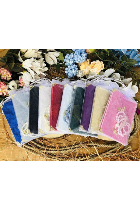 10 Pieces Large Written Tulle Pouch Velvet Yasin Juz Pearl Rosary Mevlid Package Birthday Gift - Swordslife