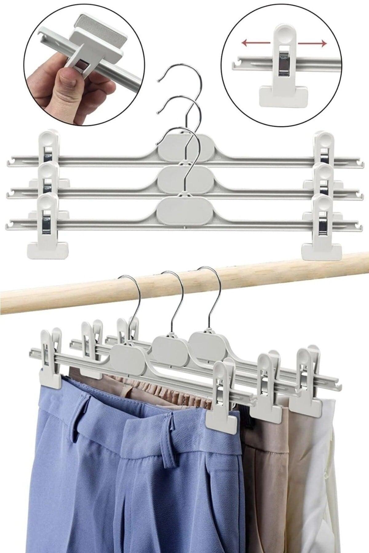 10 Pcs Plastic Latch White Trousers Skirt Hanger - Swordslife