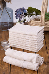 100% Cotton 12 Pcs. Beige Kitchen, Hand, Guest Towel Set - 12 Pcs. 30x50 - Swordslife