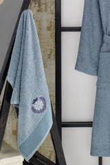 100% Cotton Set of 2 Light Blue Bathrobes - Swordslife