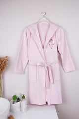 100% Cotton Embroidered Hooded Girl's Bathrobe - Swordslife