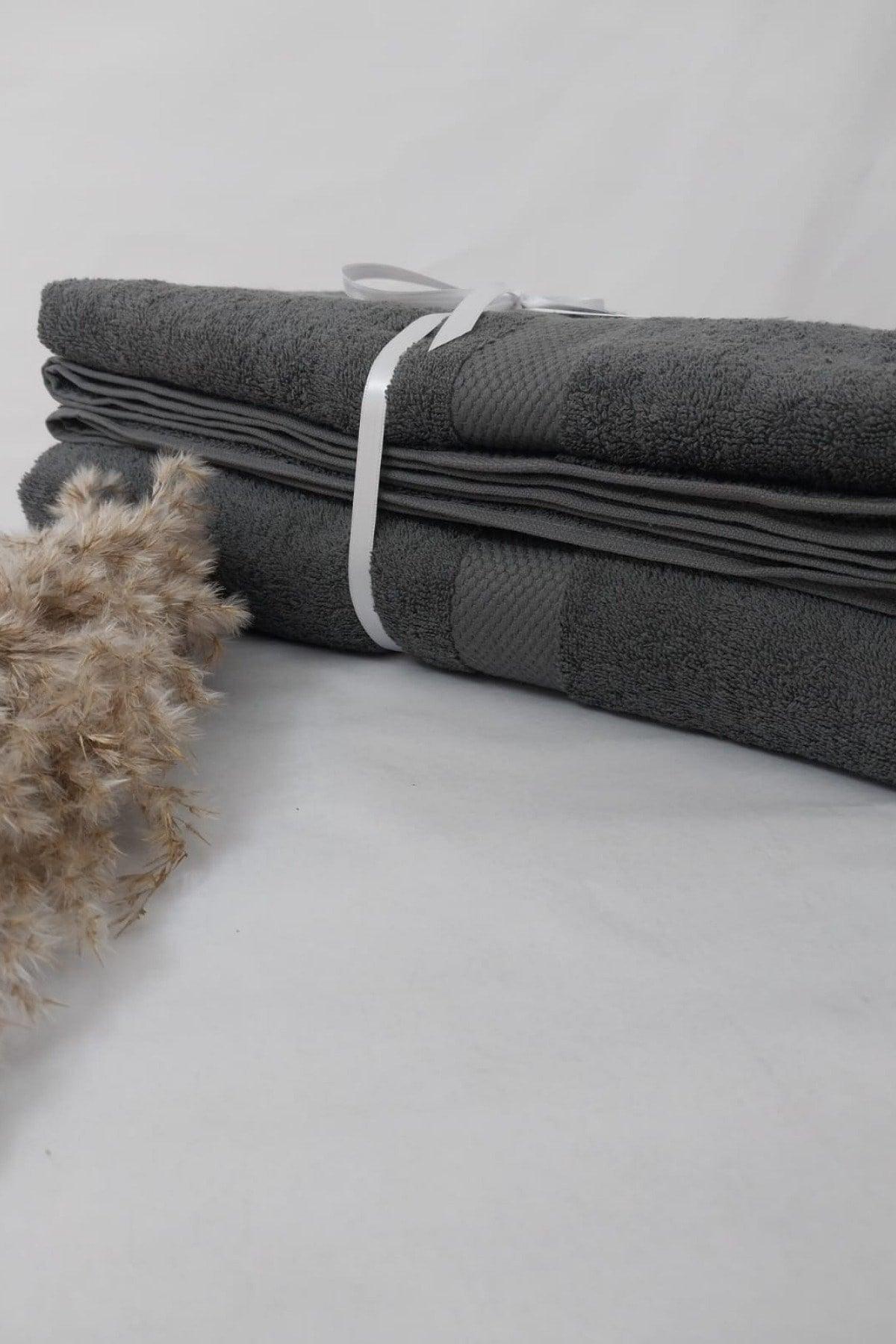 100% Cotton Gray Set of 2 Bath Towels - Set of 2 90x150 - Swordslife